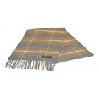 100% Cashmere Scarf - Made in Scotland - Grey Checked Design